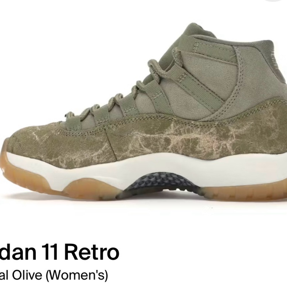 Jordan 11 Retro Women's Sneakers in Olive and White